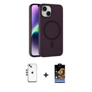 ieg™ iPhone 14 Kılıf Çekirdek Modern Prime - Siyah Buffer Hayalet Cam Ekran Koruyucu + Shine Kamera Lens - GS