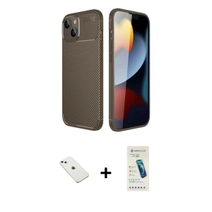 ieg™ iPhone 14 Kılıf Eksen Form Prime - Şeffaf Pasifik Cam Ekran Koruyucu + Diamond Kamera Lens - SABE