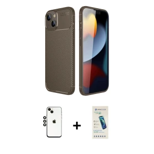 ieg™ iPhone 14 Kılıf Eksen Form Prime - Şeffaf Pasifik Cam Ekran Koruyucu + Shine Kamera Lens - SH