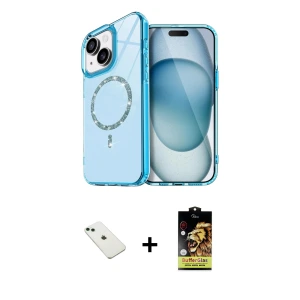 ieg™ iPhone 14 Kılıf Kıvılcım Form Prime - Siyah Buffer Cam Ekran Koruyucu + Diamond Kamera Lens - YL