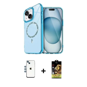 ieg™ iPhone 14 Kılıf Kıvılcım Form Prime - Siyah Buffer Cam Ekran Koruyucu + Shine Kamera Lens - MI