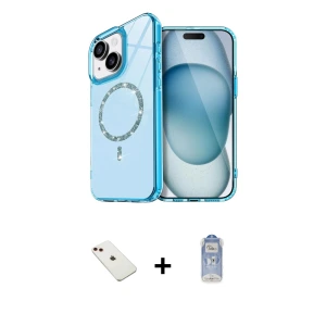 ieg™ iPhone 14 Kılıf Kıvılcım Form Prime - Siyah Joko Magic 5D Cam + Diamond Kamera Lens - KI