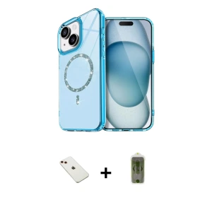 ieg™ iPhone 14 Kılıf Kıvılcım Form Prime - Siyah Joko Magic 5D Hayalet Cam + Diamond Kamera Lens - KI
