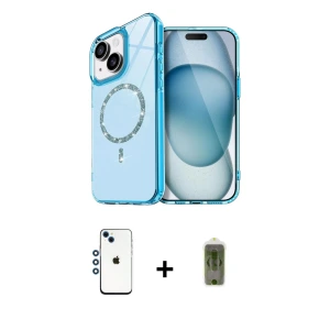 ieg™ iPhone 14 Kılıf Kıvılcım Form Prime - Siyah Joko Magic 5D Hayalet Cam + Shine Kamera Lens - MI