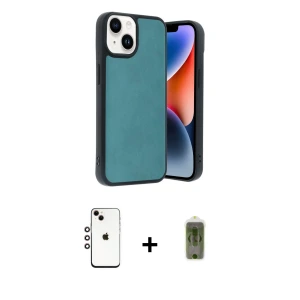 ieg™ iPhone 14 Kılıf Kıvılcım Işık Serisi - Siyah Joko Magic 5D Hayalet Cam + Shine Kamera Lens - GI