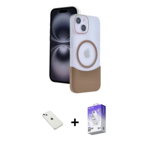 ieg™ iPhone 14 Kılıf Kozmos Form Özel Seri - Siyah Bilvis 5in1 3D Magic Cam Ekran Koruyucu + Diamond Kamera Lens - SABE