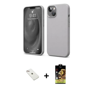 ieg™ iPhone 14 Kılıf Kozmos Yansıma Özel Seri - Siyah Buffer Cam Ekran Koruyucu + Diamond Kamera Lens - PE