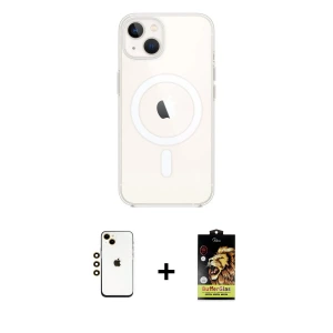 ieg™ iPhone 14 Kılıf Kutup Klasik Serisi - Siyah Buffer Cam Ekran Koruyucu + Shine Kamera Lens - GD
