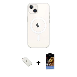 ieg™ iPhone 14 Kılıf Kutup Klasik Serisi - Siyah Buffer Hayalet Cam Ekran Koruyucu + Diamond Kamera Lens - PE