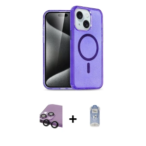 ieg™ iPhone 14 Kılıf Nova Asil Prime - Siyah Joko Magic 5D Cam + Raze Metal Kamera Lens - SH