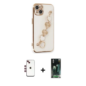 ieg™ iPhone 14 Kılıf Nova Işık Prime - Şeffaf 360 Full Body Arka Koruyucu + Shine Kamera Lens - KI