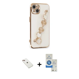 ieg™ iPhone 14 Kılıf Nova Işık Prime - Şeffaf Royal Nano Ekran Koruyucu + Diamond Kamera Lens - KI
