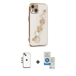 ieg™ iPhone 14 Kılıf Nova Işık Prime - Şeffaf Royal Nano Ekran Koruyucu + Shine Kamera Lens - GI