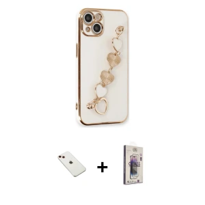 ieg™ iPhone 14 Kılıf Nova Işık Prime - Siyah Bilvis 3D Cam Ekran Koruyucu + Diamond Kamera Lens - KI
