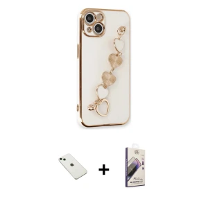 ieg™ iPhone 14 Kılıf Nova Işık Prime - Siyah Bilvis 3D Mat Cam Ekran Koruyucu + Diamond Kamera Lens - YL
