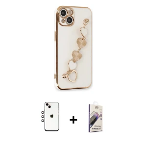 ieg™ iPhone 14 Kılıf Nova Işık Prime - Siyah Bilvis 3D Mat Cam Ekran Koruyucu + Shine Kamera Lens - GI