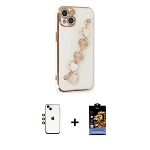ieg™ iPhone 14 Kılıf Nova Işık Prime - Siyah Buffer Hayalet Cam Ekran Koruyucu + Shine Kamera Lens - GD