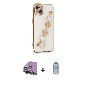ieg™ iPhone 14 Kılıf Nova Işık Prime - Siyah Joko Magic 5D Cam + Raze Metal Kamera Lens - GS