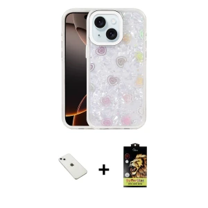 ieg™ iPhone 14 Kılıf Odak Prime - Siyah Buffer Cam Ekran Koruyucu + Diamond Kamera Lens - SABE