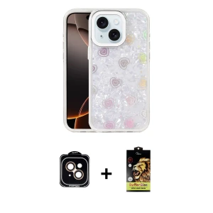 ieg™ iPhone 14 Kılıf Odak Prime - Siyah Buffer Cam Ekran Koruyucu + PVD Metal Kamera Lens - TU