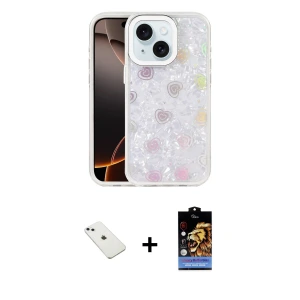 ieg™ iPhone 14 Kılıf Odak Prime - Siyah Buffer Hayalet Cam Ekran Koruyucu + Diamond Kamera Lens - SABE