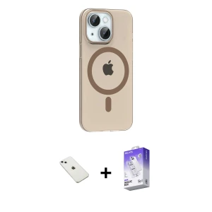 ieg™ iPhone 14 Kılıf Pusula Form Özel Seri - Siyah Bilvis 5in1 3D Magic Cam Ekran Koruyucu + Diamond Kamera Lens - SABE