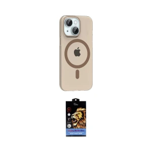 ieg™ iPhone 14 Kılıf Pusula Form Özel Seri - Siyah Buffer Hayalet Cam Ekran Koruyucu