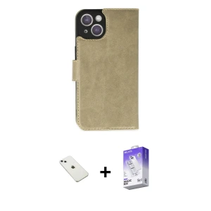 ieg™ iPhone 14 Kılıf Siluet Işık Serisi - Siyah Bilvis 5in1 3D Magic Cam Ekran Koruyucu + Diamond Kamera Lens - SABE