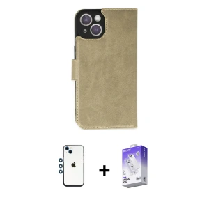 ieg™ iPhone 14 Kılıf Siluet Işık Serisi - Siyah Bilvis 5in1 3D Magic Cam Ekran Koruyucu + Shine Kamera Lens - MI