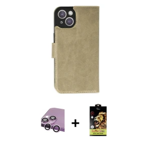 ieg™ iPhone 14 Kılıf Siluet Işık Serisi - Siyah Buffer Cam Ekran Koruyucu + Raze Metal Kamera Lens - MR