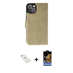 ieg™ iPhone 14 Kılıf Siluet Işık Serisi - Siyah Buffer Hayalet Cam Ekran Koruyucu + Diamond Kamera Lens - PE