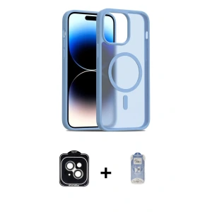 ieg™ iPhone 14 Kılıf Siluet Minimal Prime - Siyah Joko Magic 5D Cam + PVD Metal Kamera Lens - YL