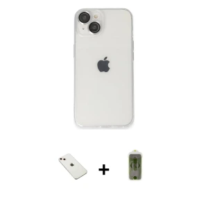 ieg™ iPhone 14 Kılıf Ufuk Minimal Özel Seri - Siyah Joko Magic 5D Hayalet Cam + Diamond Kamera Lens - PE