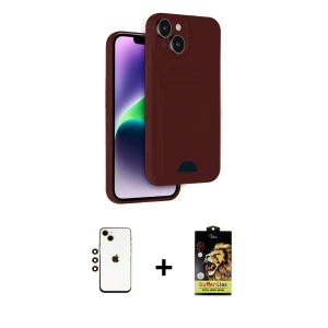 ieg™ iPhone 14 Kılıf Vadi Çizgi Prime - Siyah Buffer Cam Ekran Koruyucu + Shine Kamera Lens - GD