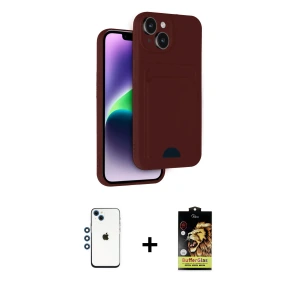 ieg™ iPhone 14 Kılıf Vadi Çizgi Prime - Siyah Buffer Cam Ekran Koruyucu + Shine Kamera Lens - MI
