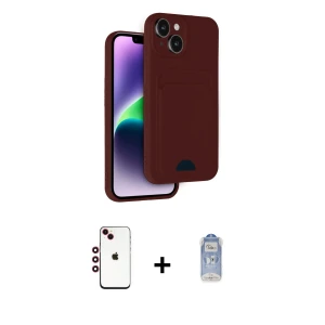 ieg™ iPhone 14 Kılıf Vadi Çizgi Prime - Siyah Joko Magic 5D Cam + Shine Kamera Lens - KI