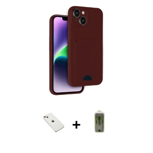 ieg™ iPhone 14 Kılıf Vadi Çizgi Prime - Siyah Joko Magic 5D Hayalet Cam + Diamond Kamera Lens - PE