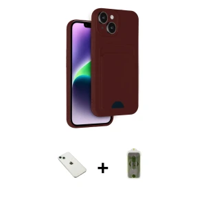 ieg™ iPhone 14 Kılıf Vadi Çizgi Prime - Siyah Joko Magic 5D Hayalet Cam + Diamond Kamera Lens - YL