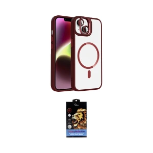 ieg™ iPhone 14 Kılıf Yadigar Asil Koleksiyonu - Siyah Buffer Hayalet Cam Ekran Koruyucu