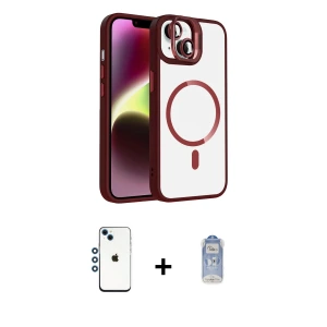 ieg™ iPhone 14 Kılıf Yadigar Asil Koleksiyonu - Siyah Joko Magic 5D Cam + Shine Kamera Lens - MI