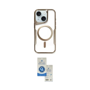 ieg™ iPhone 14 Kılıf Yadigar Klasik Özel Seri - Şeffaf Royal Nano Ekran Koruyucu