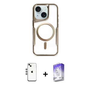 ieg™ iPhone 14 Kılıf Yadigar Klasik Özel Seri - Siyah Bilvis 5in1 3D Magic Cam Ekran Koruyucu + Shine Kamera Lens - GS