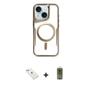 ieg™ iPhone 14 Kılıf Yadigar Klasik Özel Seri - Siyah Joko Magic 5D Hayalet Cam + Diamond Kamera Lens - SABE