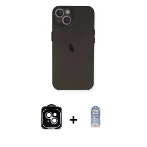 ieg™ iPhone 14 Kılıf Yadigar Yansıma Serisi - Siyah Joko Magic 5D Cam + PVD Metal Kamera Lens - MI