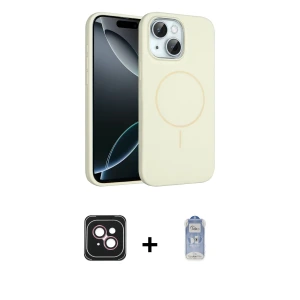 ieg™ iPhone 14 Kılıf Yankı Form Serisi - Siyah Joko Magic 5D Cam + PVD Metal Kamera Lens - PE
