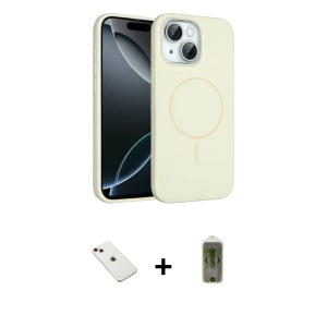 ieg™ iPhone 14 Kılıf Yankı Form Serisi - Siyah Joko Magic 5D Hayalet Cam + Diamond Kamera Lens - KI
