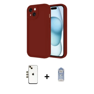 ieg™ iPhone 14 Kılıf Yankı Yansıma Özel Seri - Siyah Joko Magic 5D Cam + Shine Kamera Lens - GD