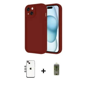 ieg™ iPhone 14 Kılıf Yankı Yansıma Özel Seri - Siyah Joko Magic 5D Hayalet Cam + Shine Kamera Lens - GI