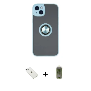 ieg™ iPhone 14 Kılıf Yörünge Çizgi - Siyah Joko Magic 5D Hayalet Cam + Diamond Kamera Lens - SABE