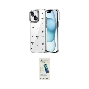 ieg™ iPhone 14 Kılıf Yörünge Form - Şeffaf Pasifik Cam Ekran Koruyucu